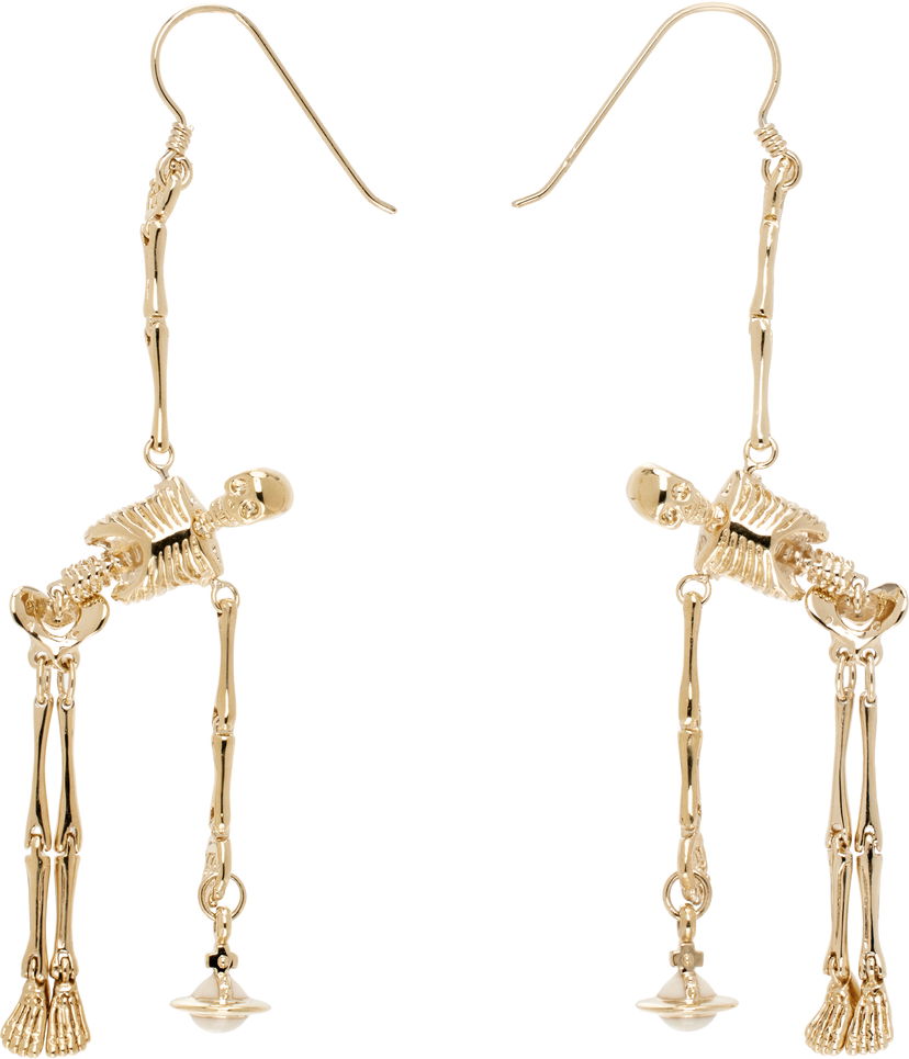 Обеци Vivienne Westwood Skeleton Earrings Металик | 6203008Q-02R445-