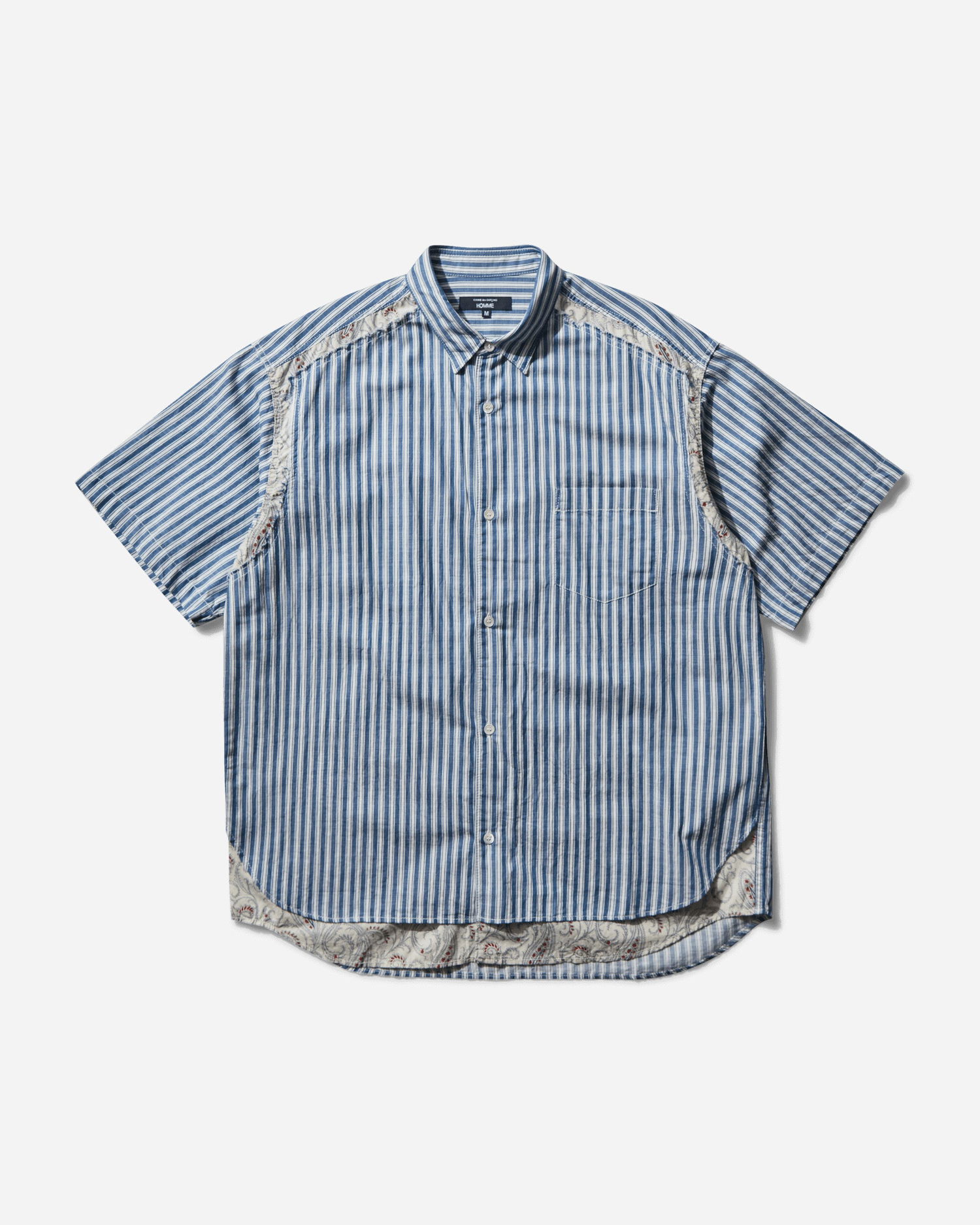 Риза Comme des Garçons Striped Shortsleeve Shirt Синьо | HO-B019-051 001, 0
