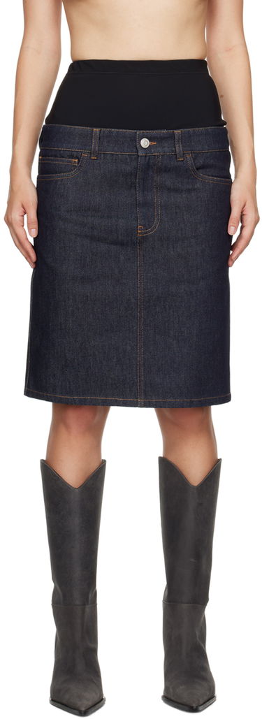 Пола Coperni Coperni Hybrid Denim Midi Skirt Синьо | COPJ62F2011, 0