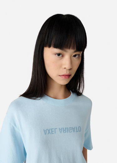 Съкратен топ AXEL ARIGATO Cropped T-Shirt with Text Embroidery Синьо | A2987001, 7