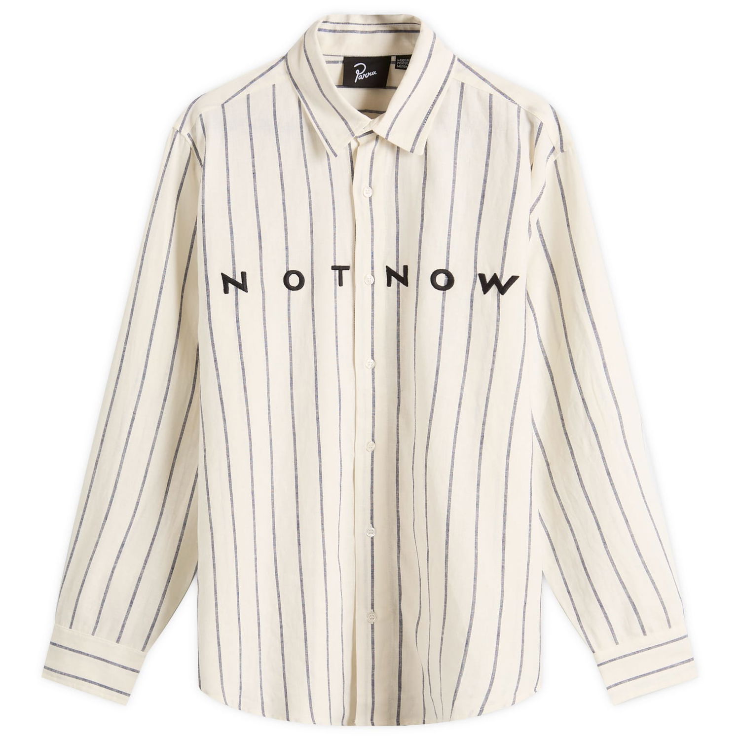 Риза By Parra Parra Not Now Striped Shirt, Size Large Бяло | 53435-WHT, 1