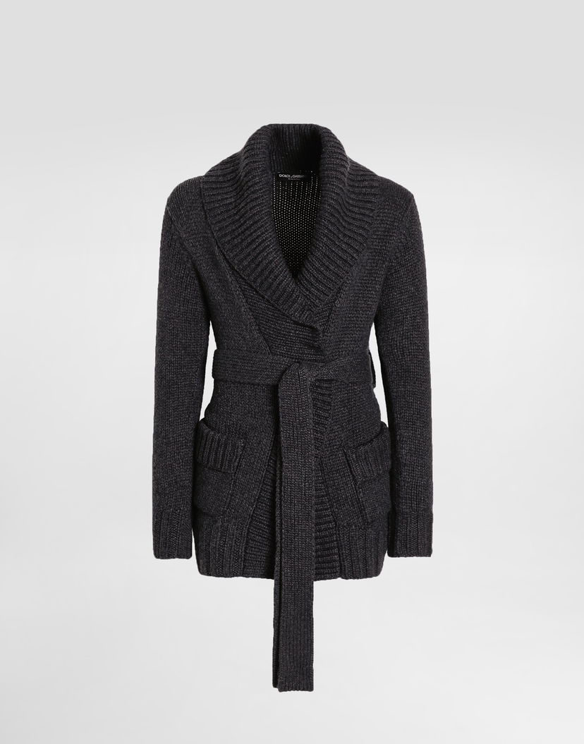 Пуловер Dolce & Gabbana Dolce & Gabbana Cashmere Knit Wrap Cardigan with Pockets Сиво | GXVF3TJBW0YN1254