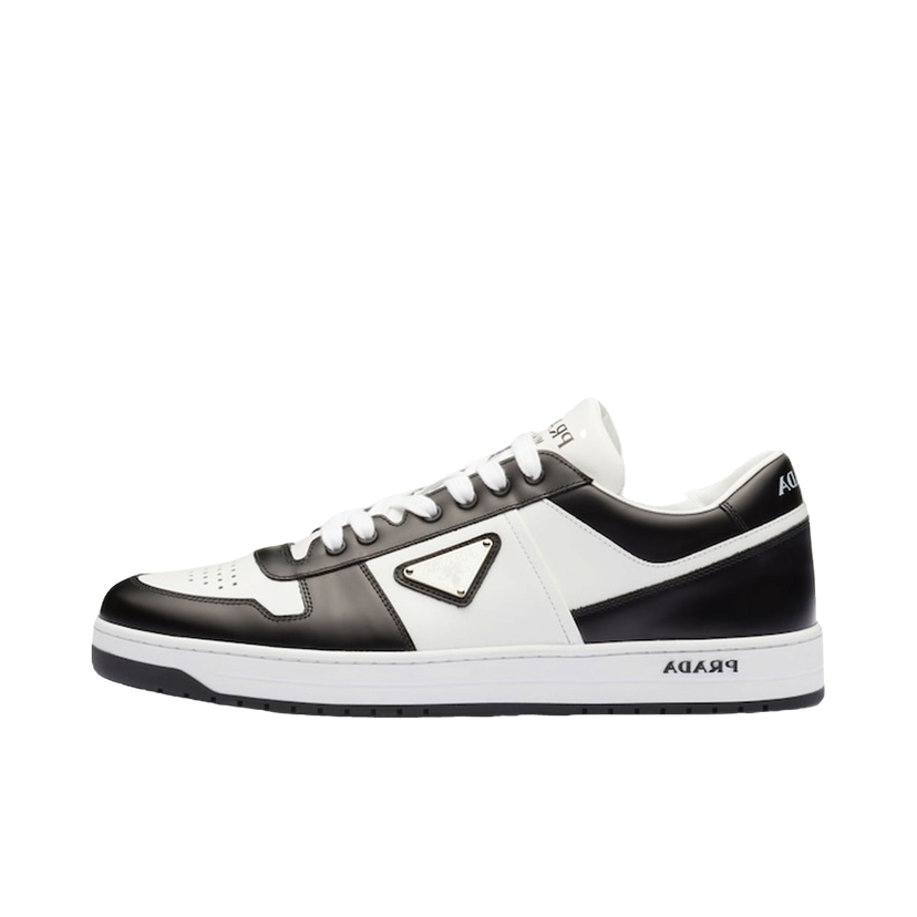 Кецове и обувки Prada Downtown Low Top Sneakers Leather White Black Черно | 2EE364_3LKG_F0964