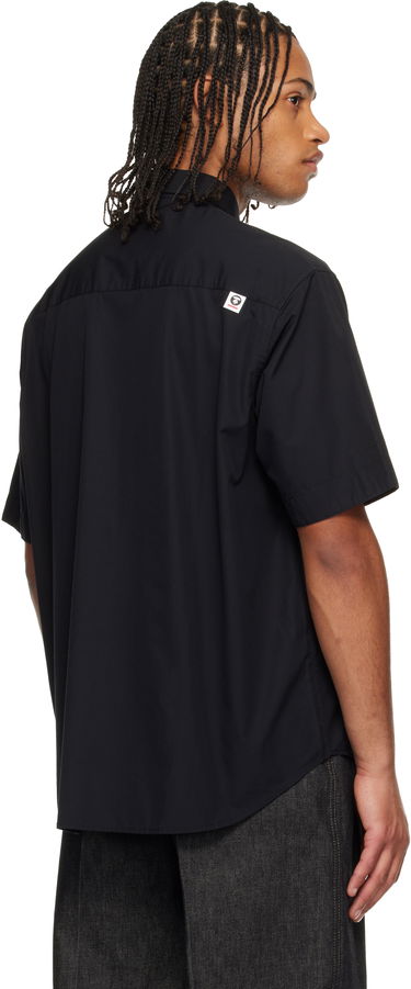 Риза AAPE by A Bathing Ape 'AAPENOW' Moonface Logo Short Sleeve Button-Up Shirt Черно | AAPSRM8518XXNBKX, 2