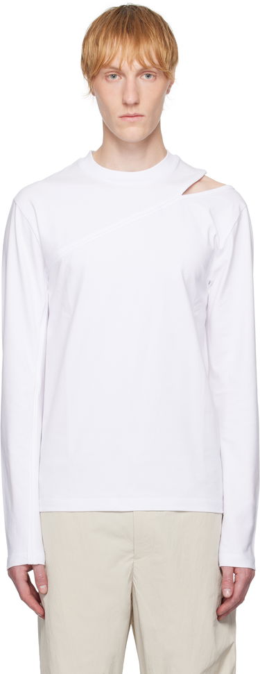 Тениска HELIOT EMIL HELIOT EMIL Pleistos Cutout Long Sleeve T-Shirt Бяло | SS25_M_09_135_WHT02, 0