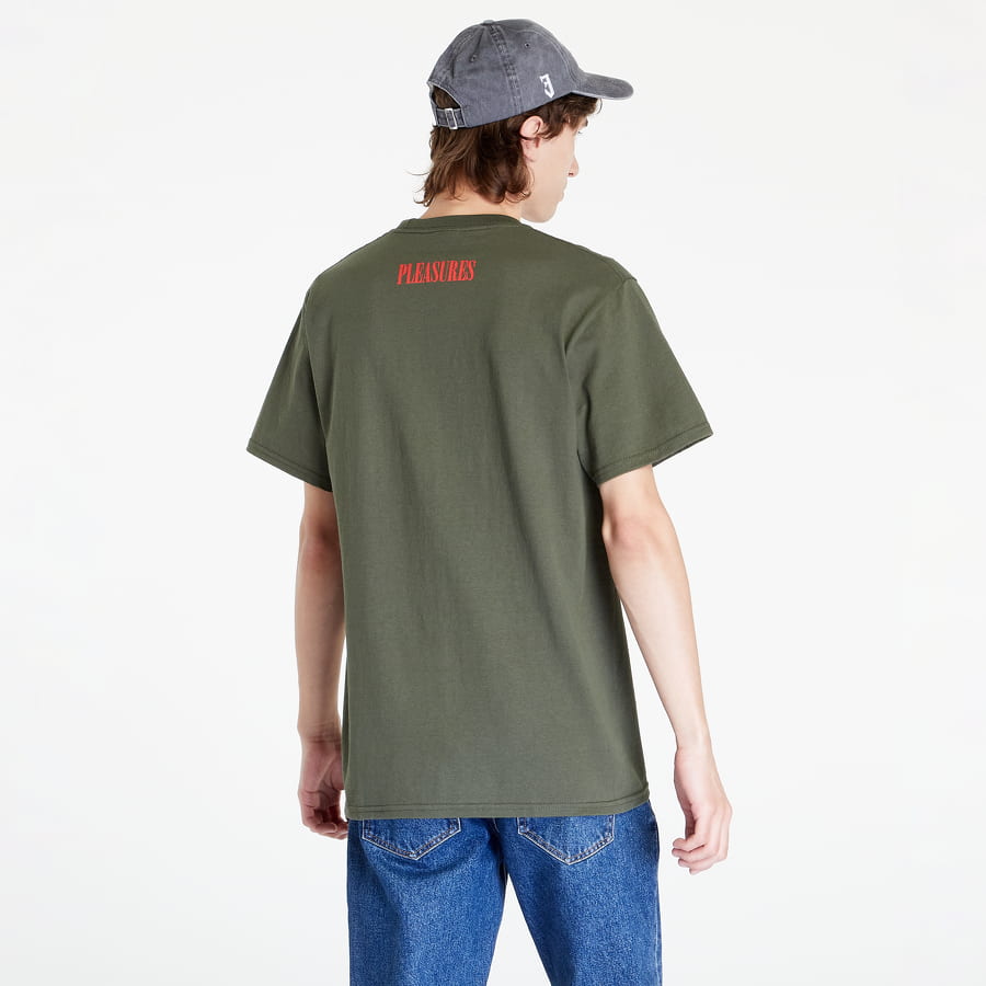 Тениска Pleasures Alien T-Shirt Зелено | P22W057 OLIVE, 1