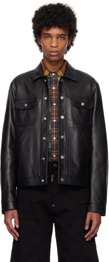 Яке DSQUARED2 Dsquared2 Boxy Jean Leather Jacket Черно | S74AM1571_SY1491, 0
