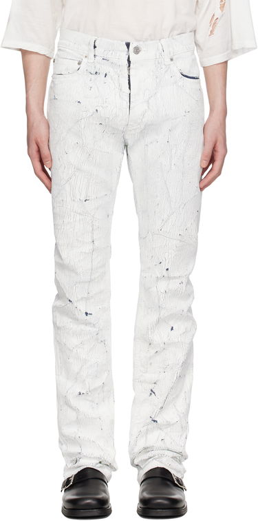 Дънки Maison Margiela MM6 Maison Margiela 5 Pocket Cracked Jeans Бяло | SH2LA0018 M30028, 0