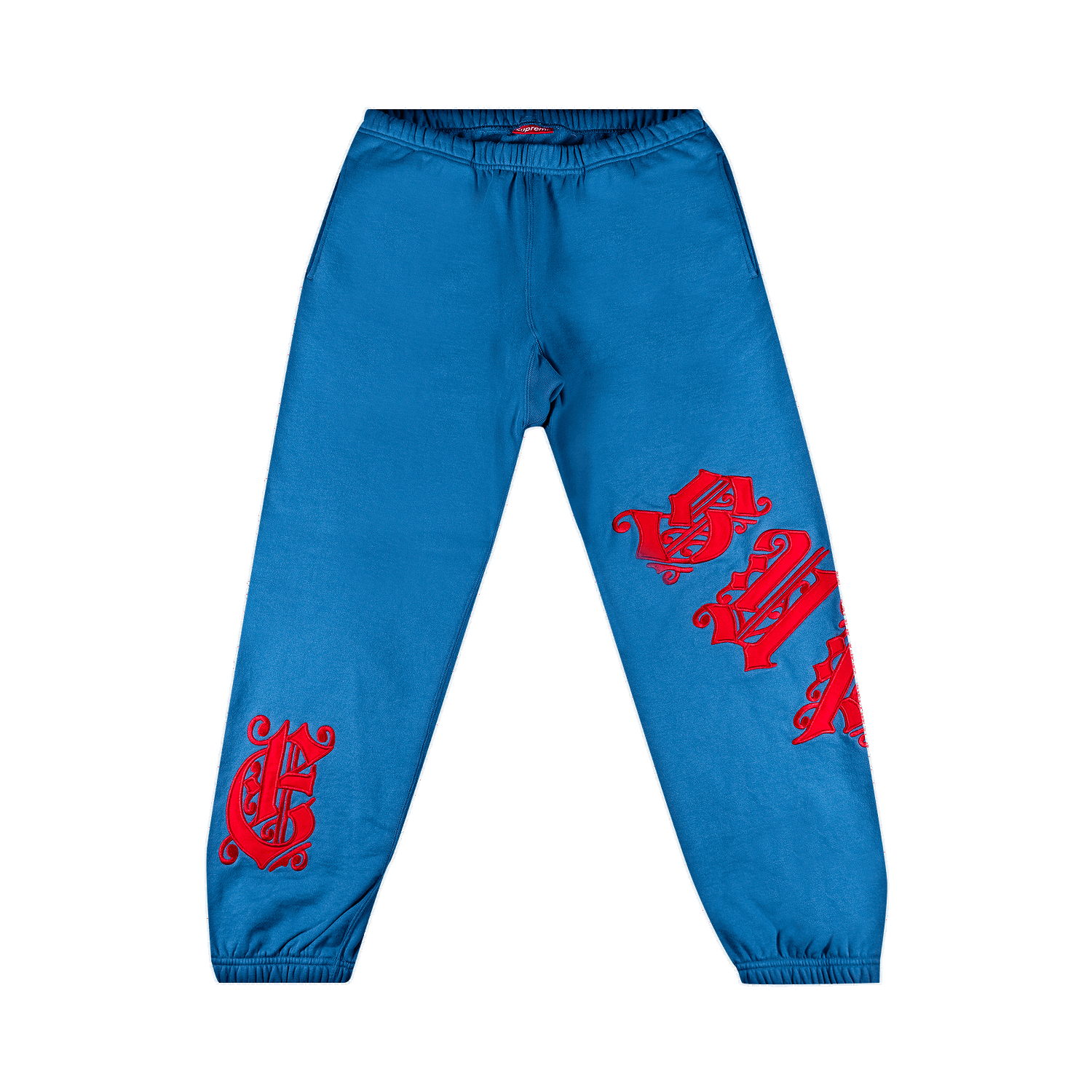 Спортни панталони Supreme Old English Wrap Sweatpant Синьо | SS21P80 PALE ROYAL, 0