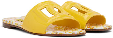 Кецове и обувки Dolce & Gabbana Majolica Print Patent Leather Sandals Жълто | D11247 A1067, 3