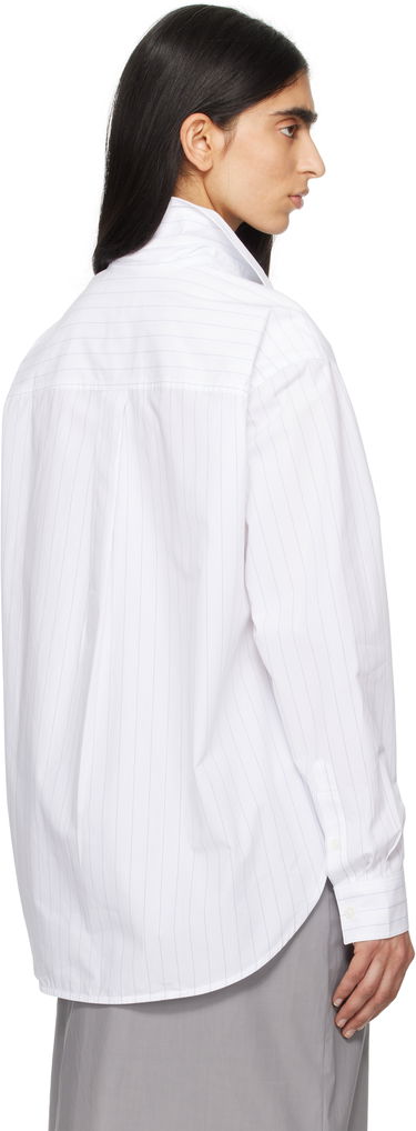 Риза TOTEME TOTEME Monogram Striped Cropped Shirt Бяло | 252-WRT0356-FB0076, 2