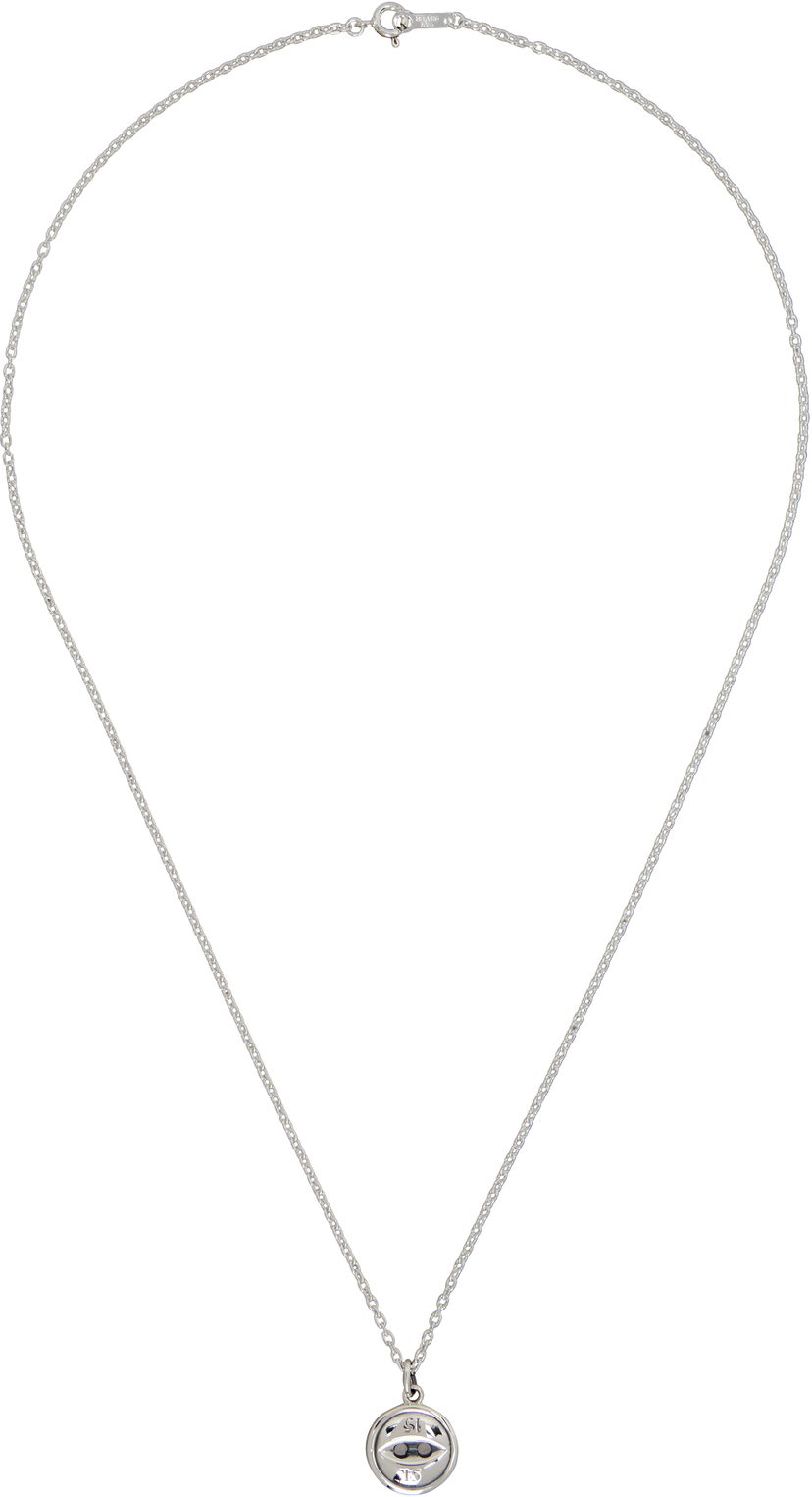 Колие Neighborhood Chain Necklace with Engraved Circular Button Pendant Металик | 252IVNH-AC03