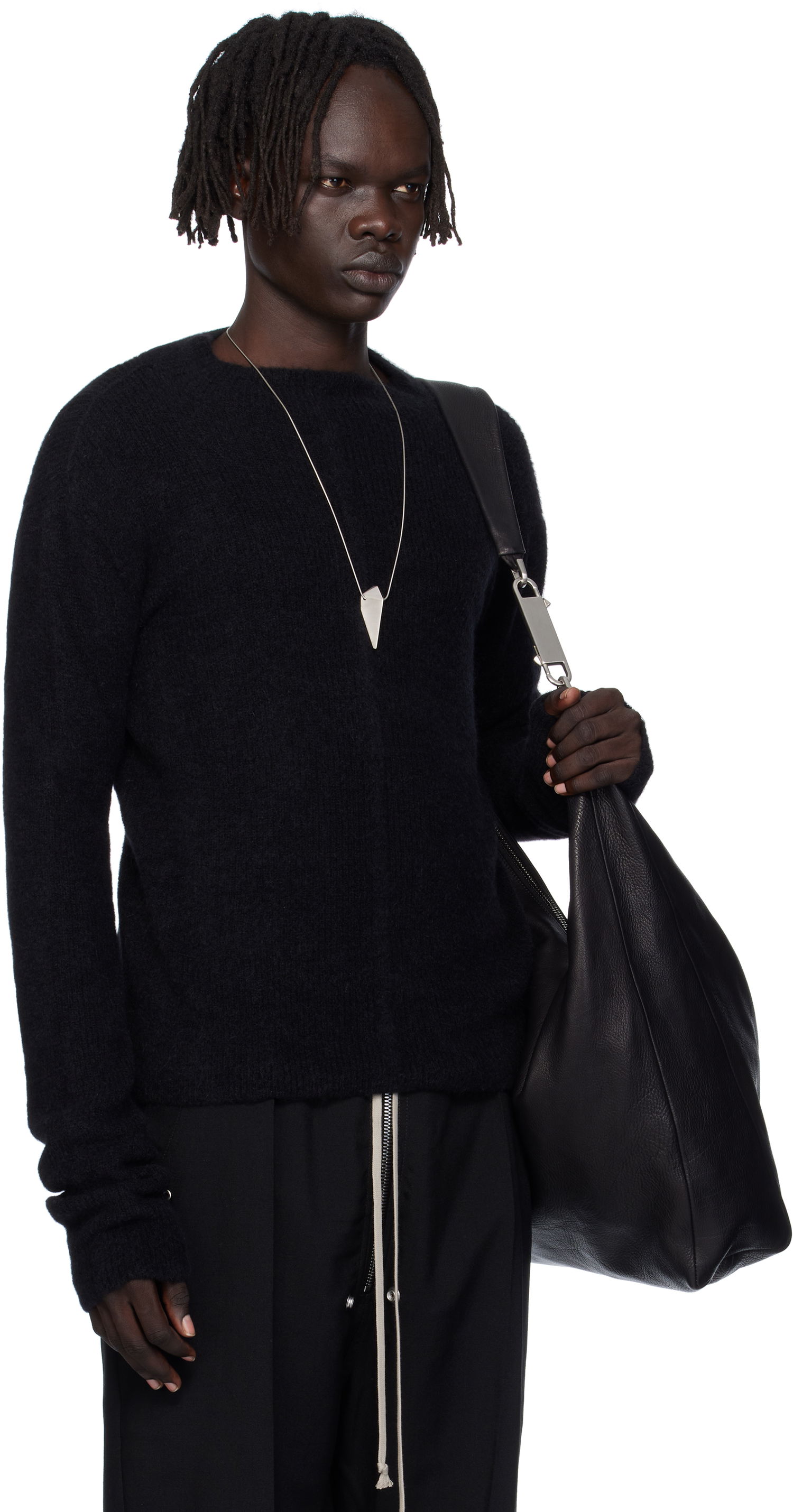 Пуловер Rick Owens Rick Owens Headon Pull Sweater Черно | RU02E1690 KWP, 1