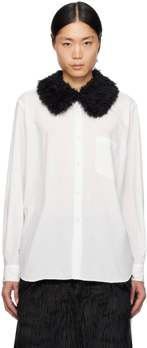 Риза Comme des Garçons Faux-Fur Collar Shirt Бяло | PL-B017-051-2-1, 0