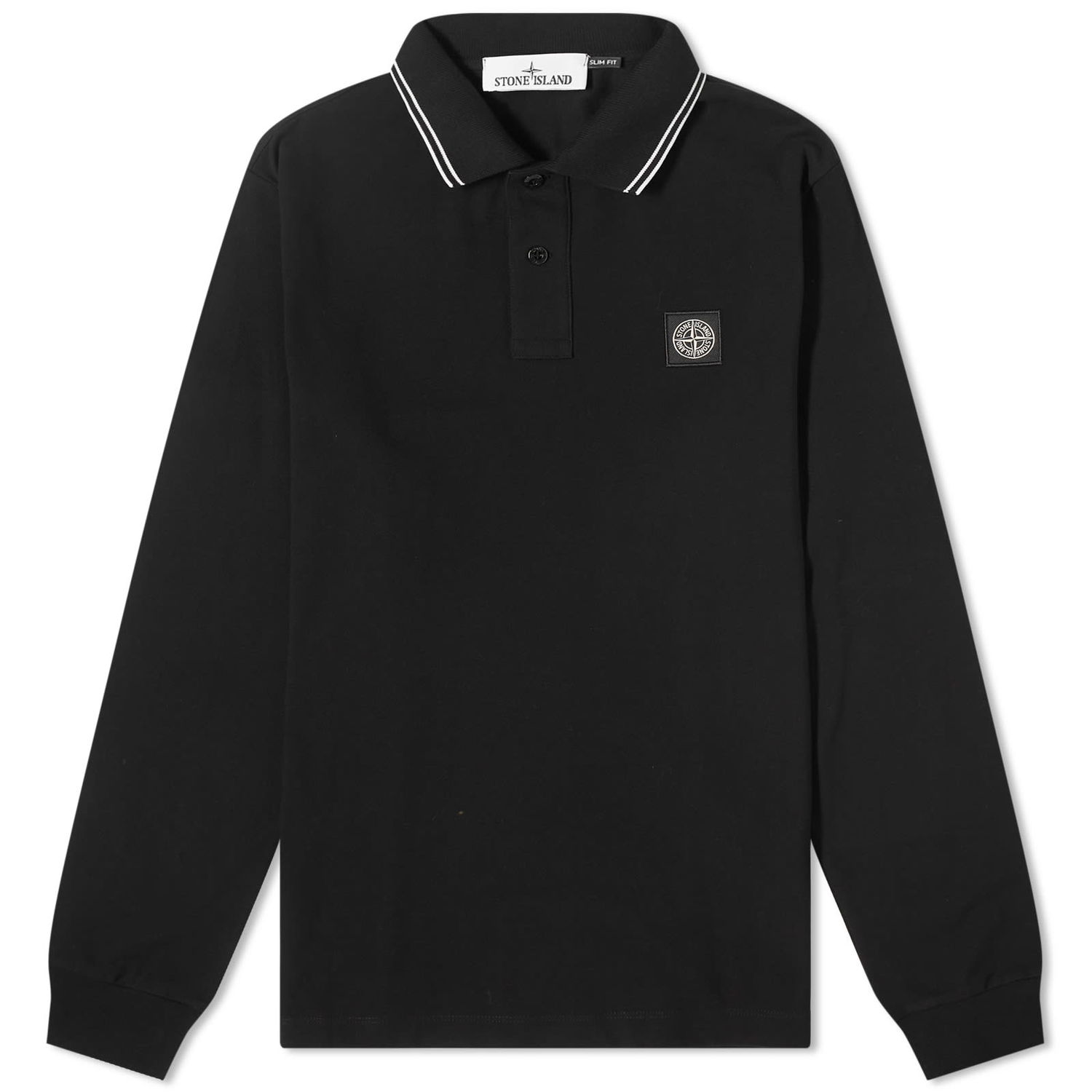 Поло тениска Stone Island Long Sleeve Patch Polo Черно | 79152SL-A0029, 0