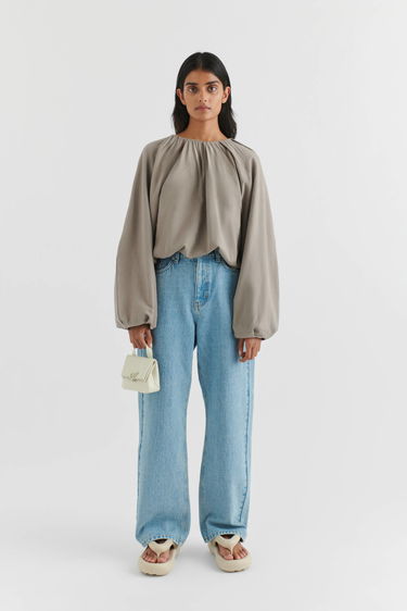 Пуловер AXEL ARIGATO Sade Gathered Pullover Кафяво | A2109002, 4