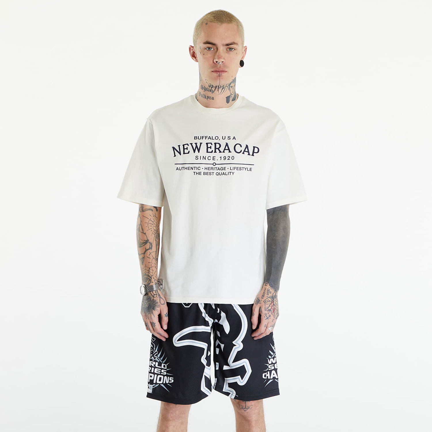 Тениска New Era Graphic Oversized T-Shirt Off White Бяло | 60502647, 0