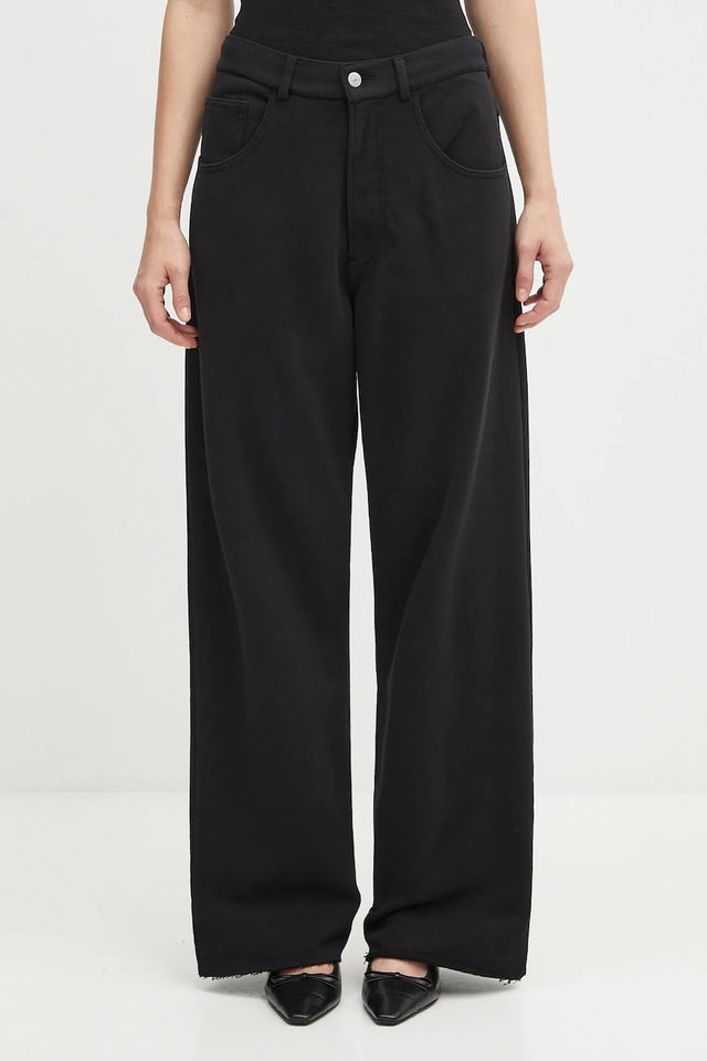 MM6 Maison Margiela Wide-Leg Cotton Raw Hem Pants