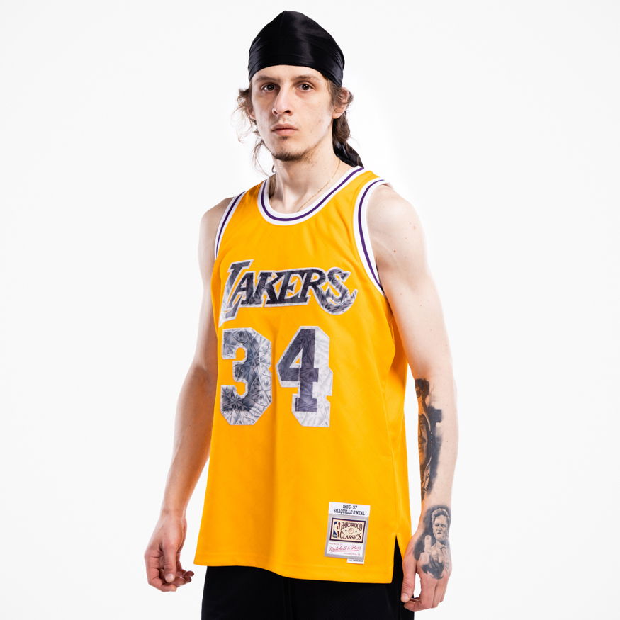Фланелка Mitchell & Ness 75th Anniversary Swingman Jersey Shaquille O'Neil Los Angeles Lakers Жълто | SMJY1202-LAL96SONLTGD, 0