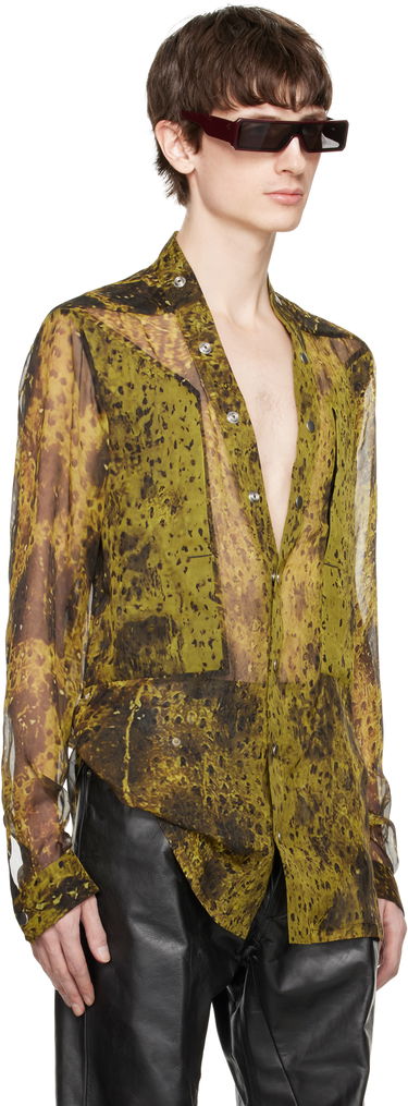 Риза Rick Owens Rick Owens Hollywood Larry Fogpocket Shirt Зелено | RU01E5287 SP1, 1