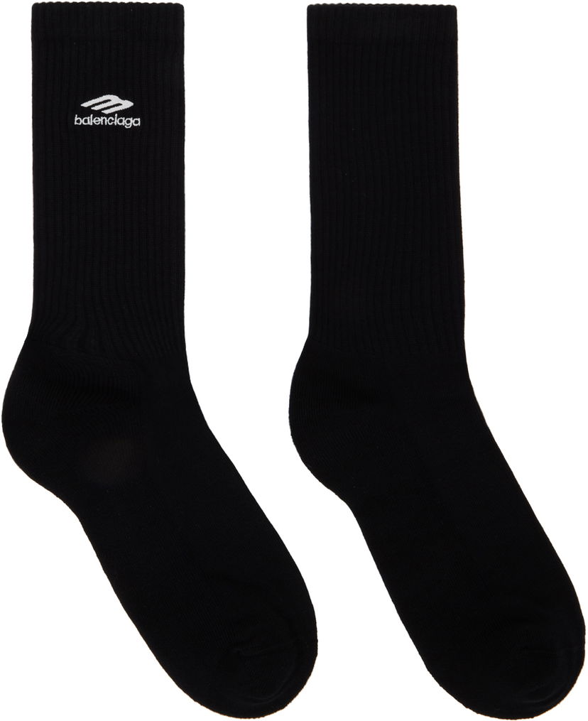 Чорапи Balenciaga 3B Sports Icon Socks Черно | 767067-4D7B6-1077