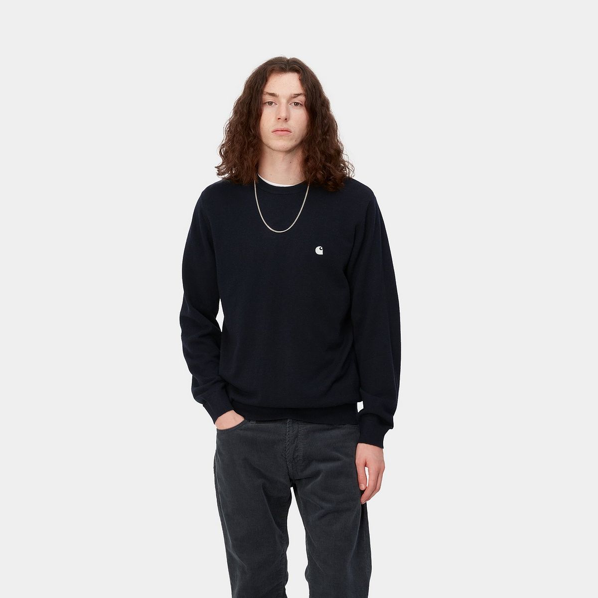 Пуловер Carhartt WIP Madison Sweater Тъмно синьо | I030841_0CO_XX, 0