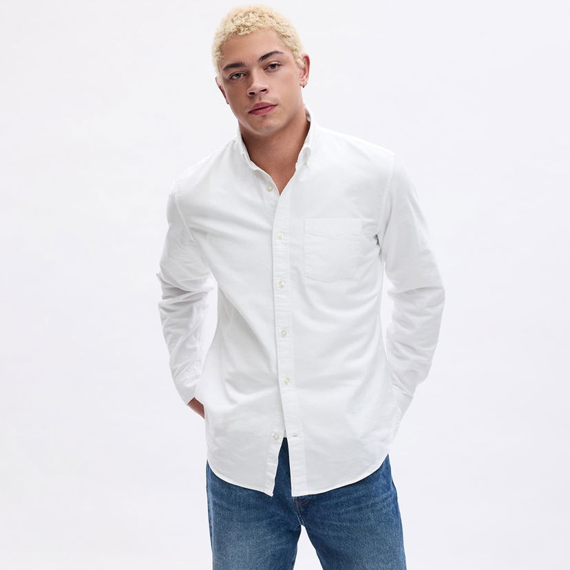 Риза GAP Standard Oxford Shirt White V2 Global Бяло | 619568-02