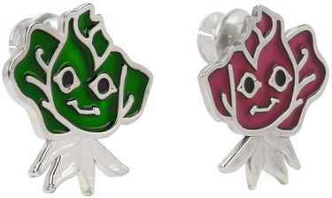 Обеци Chopova Lowena Silver Smile Rose Earrings Зелено | 6118, 4