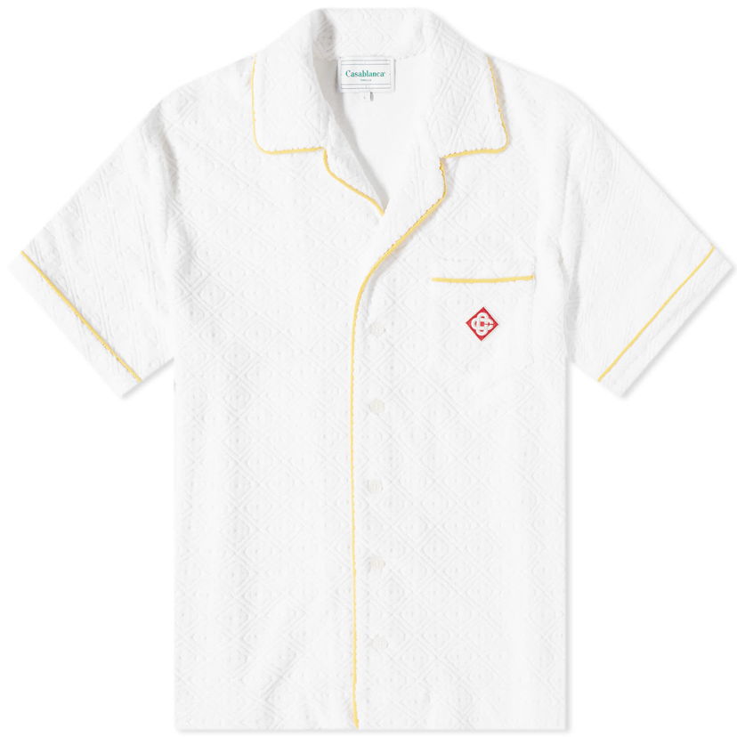 Риза Casablanca Monogram Terry Short Sleeve Shirt Бяло | MS23-SH-085-02