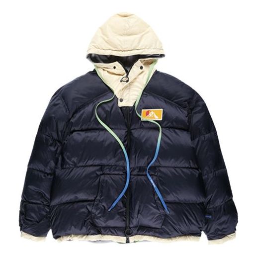 Пухо яке Off-White Off-White FW19 Scaffolding Zipped Puffer Jacket Тъмно синьо | OMED019F19E150253201, 0