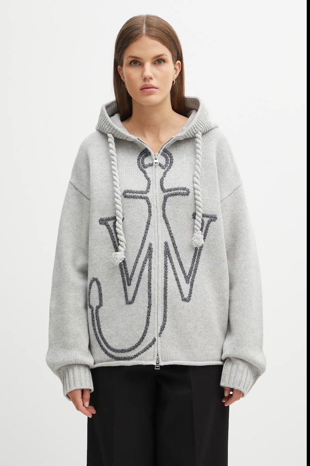 JW Anderson Anchor Embroidery Zipped Cardigan