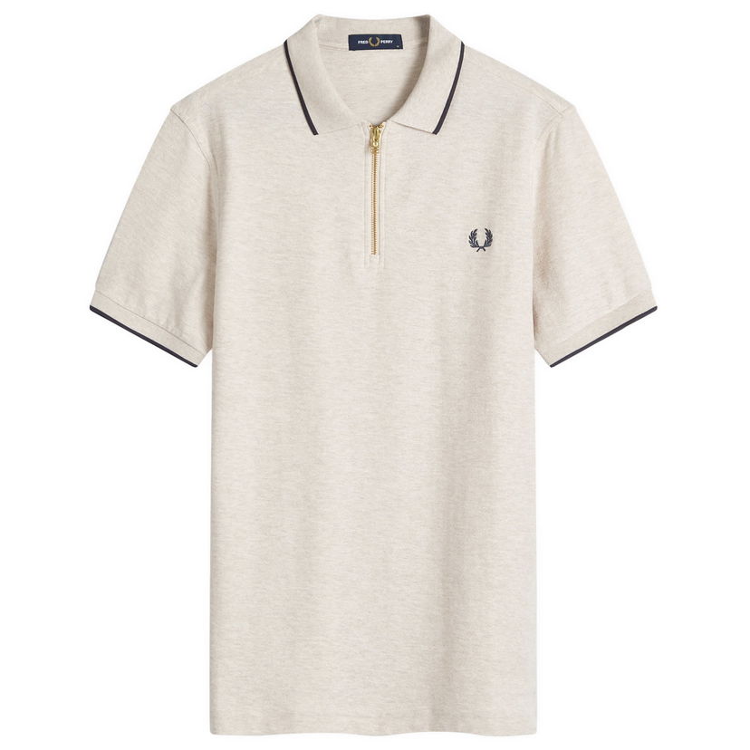 Поло тениска Fred Perry Pique Zip Polo Shirt Бежово | M7729-X23