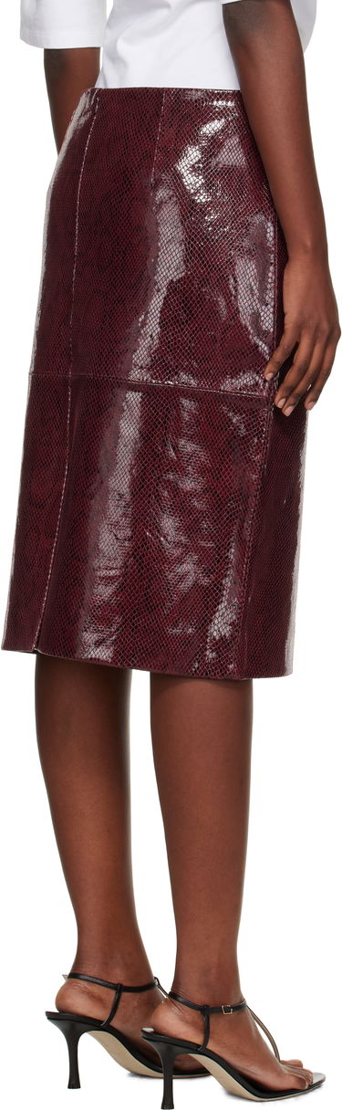 Пола Róhe Róhe Snake Leather Midi Skirt Бургунди | 416-32-166, 2
