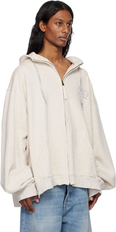 Суитчър Maison Margiela Maison Margiela Stamp Logo Zip Hoodie Бежово | S50HG0048 S25614, 1