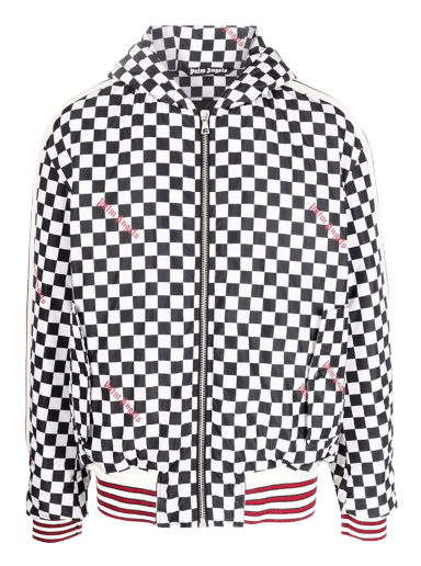 Суитчър Palm Angels Damier Puffed Hoodie Jacket Сиво | PMEA225F22FAB0011025