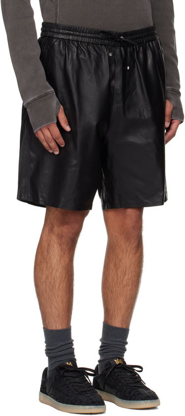 Къси панталони AMIRI AMIRI Lightweight Leather Shorts Черно | AMLTSH1017, 1