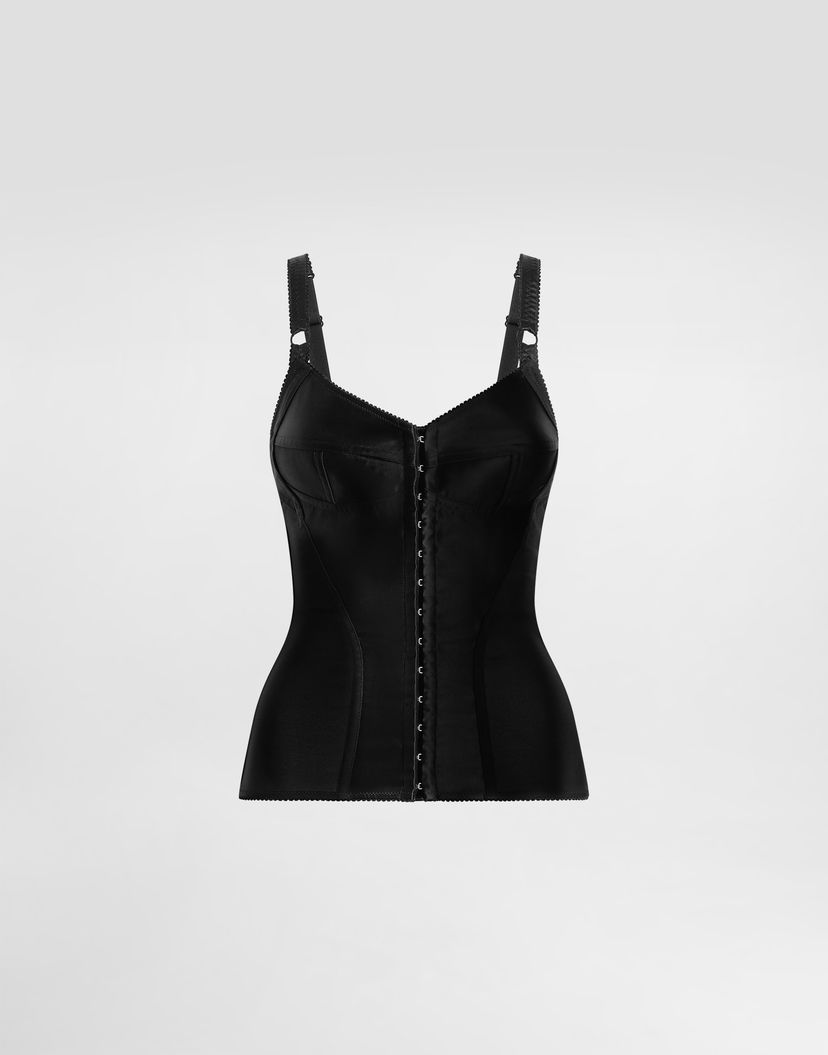 Сутиен Dolce & Gabbana Dolce & Gabbana Elastic Satin Bustier Top Черно | F7525TGDCMXN0000