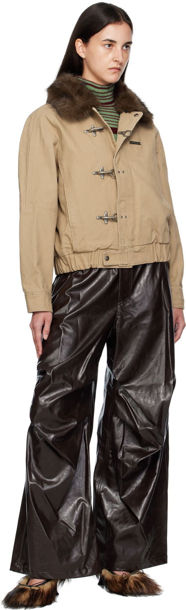 Яке Andersson Bell Andersson Bell Washed Cotton Jacket with Faux Fur Collar Бежово | awa712u, 3