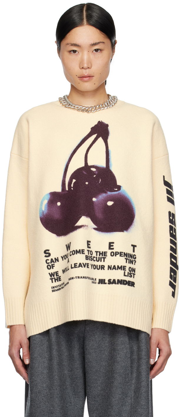 Пуловер Jil Sander Printed Sweater Бежово | J21GP0137 J14661, 0