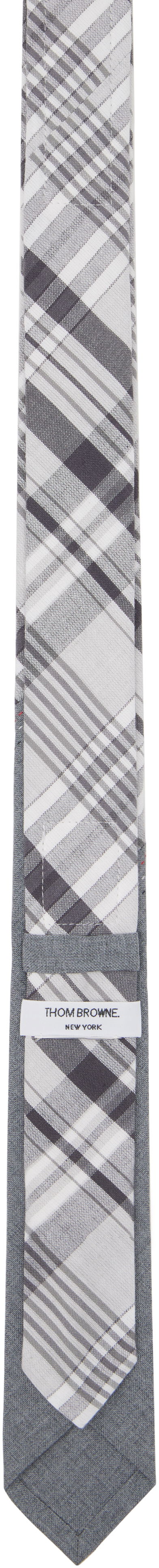 Шал Thom Browne Thom Browne Classic Bias Combo Madras Check Tie Сиво | MNL038C-F0808, 1