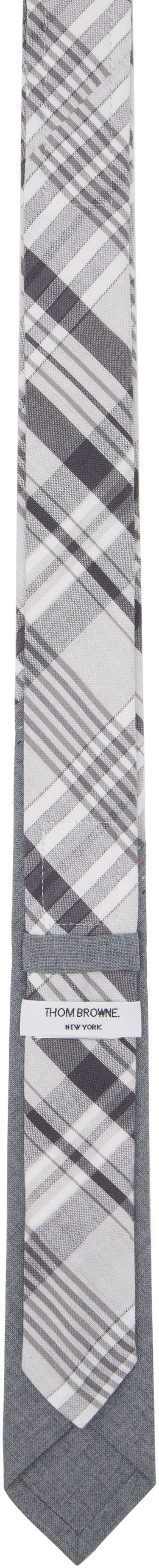 Шал Thom Browne Thom Browne Classic Bias Combo Madras Check Tie Сиво | MNL038C-F0808, 1