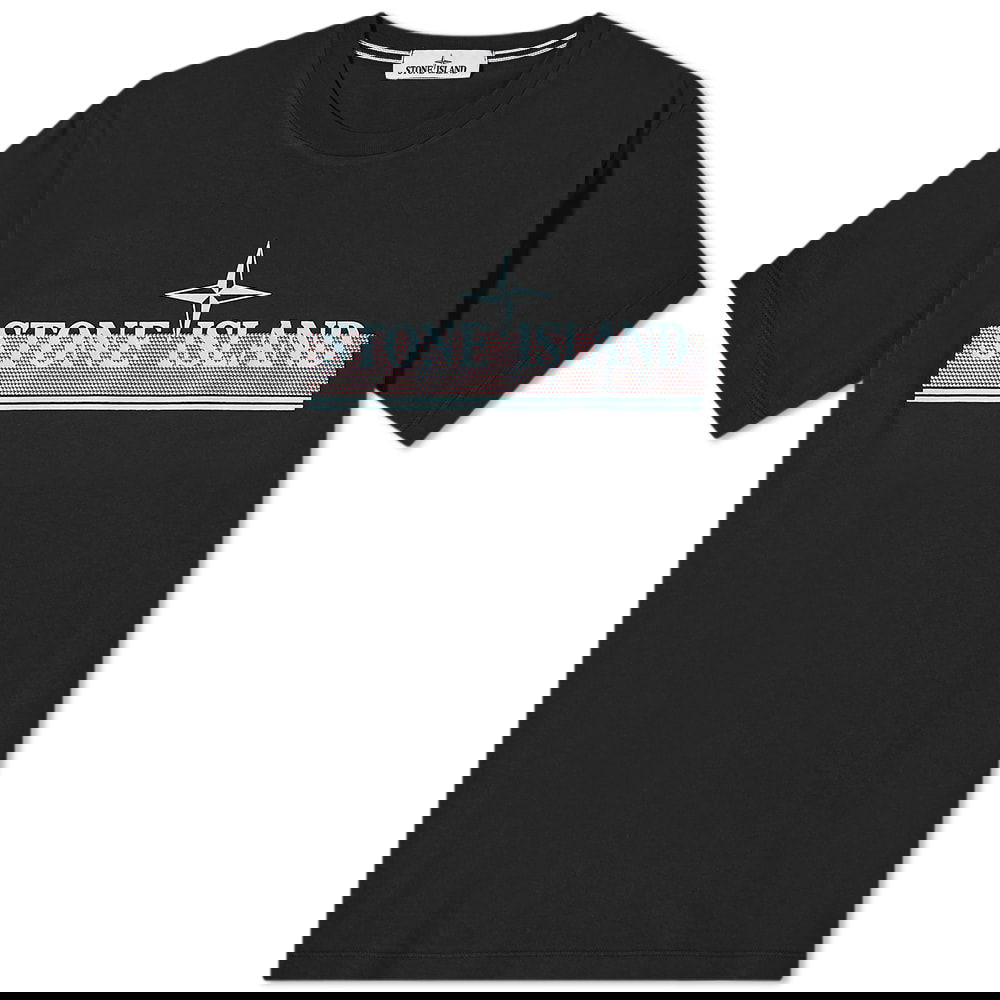 Тениска Stone Island Tricromia Print Tee Черно | 76152NS92-V0029, 0