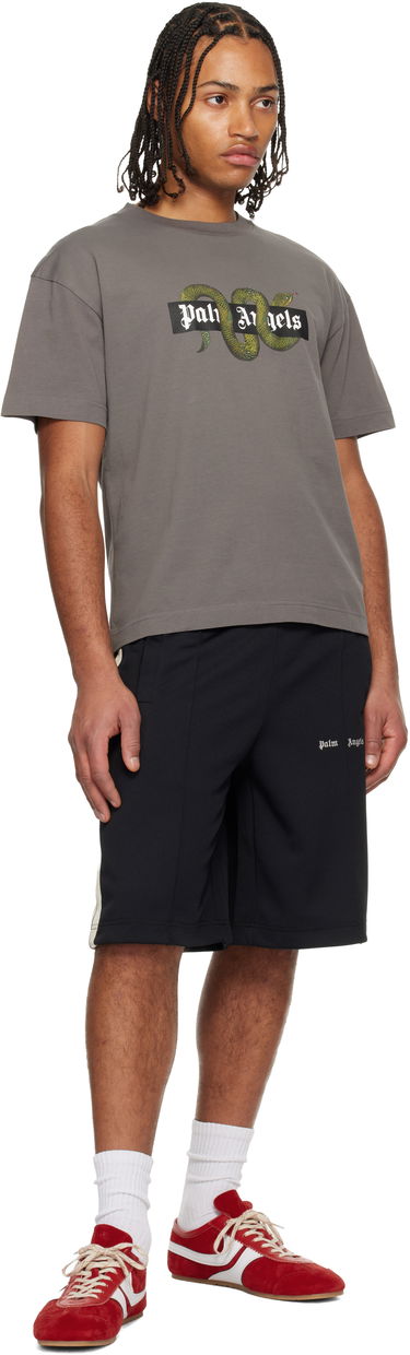 Тениска Palm Angels Snake Box Logo Regular T-shirt Сиво | PMAA109F25JER0080755, 3