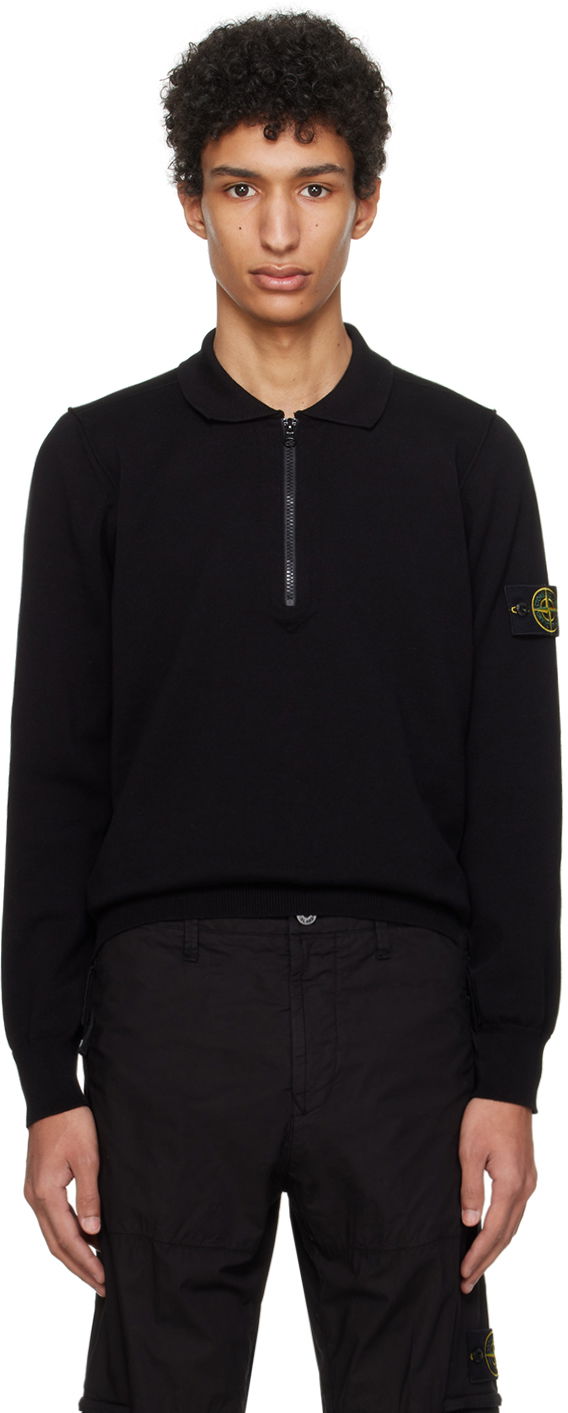 Поло тениска Stone Island Rolled Edge Polo Tee Черно | 8015543B2, 0