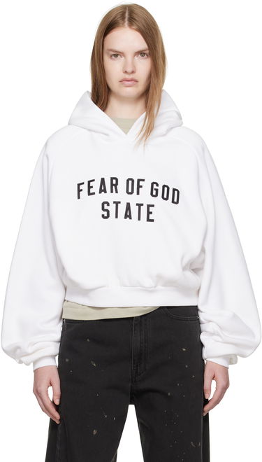 Суитчър Fear of God ESSENTIALS Fleece Raglan Hoodie Бяло | 192SP257824FW, 0