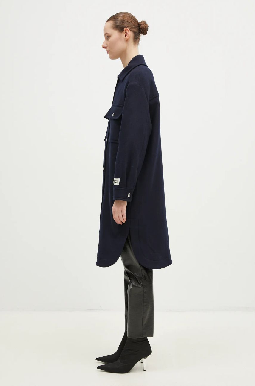 Яке MAISON KITSUNÉ Maison Kitsune Workwear Wool Shirt Jacket Синьо | NW02211WM0026, 1