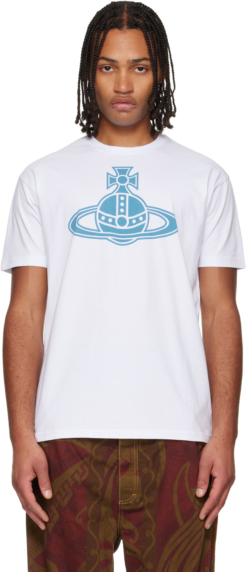 Тениска Vivienne Westwood Paris Orb Classic T-shirt Бяло | 3G010049-J001M-