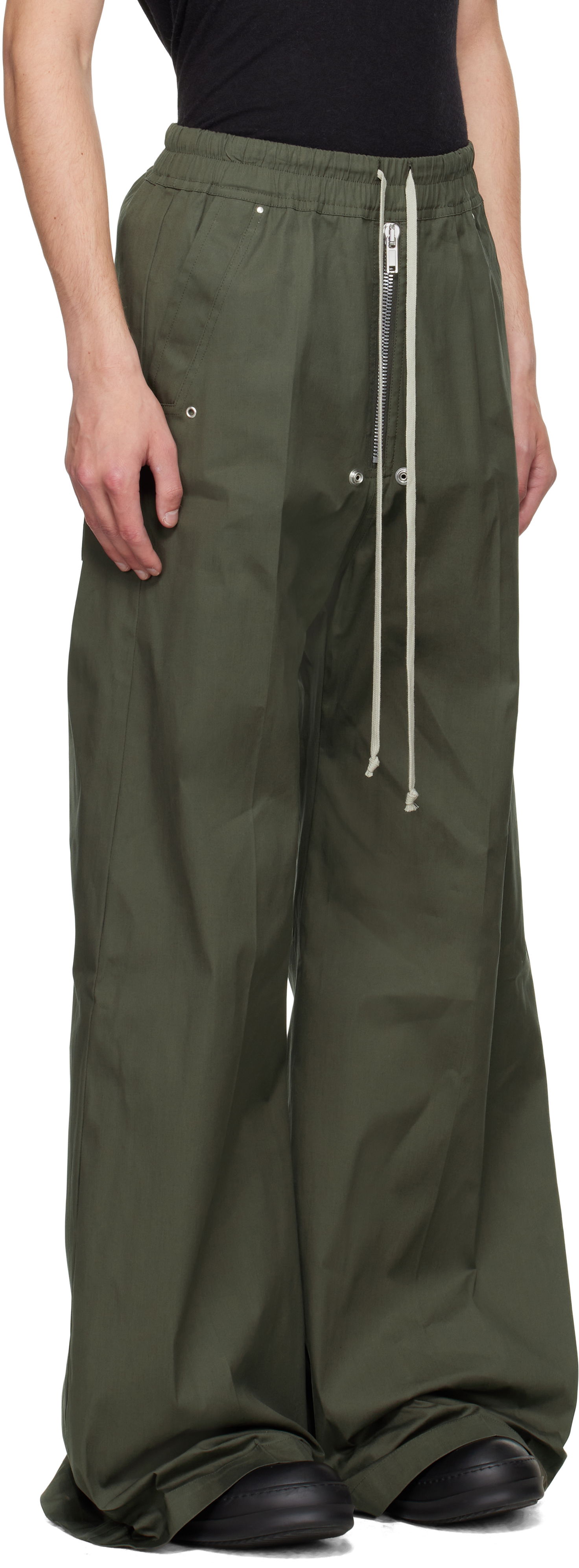 Панталони Rick Owens Rick Owens Concordians Wide Bela Trousers Зелено | RU02E1366 TE, 1