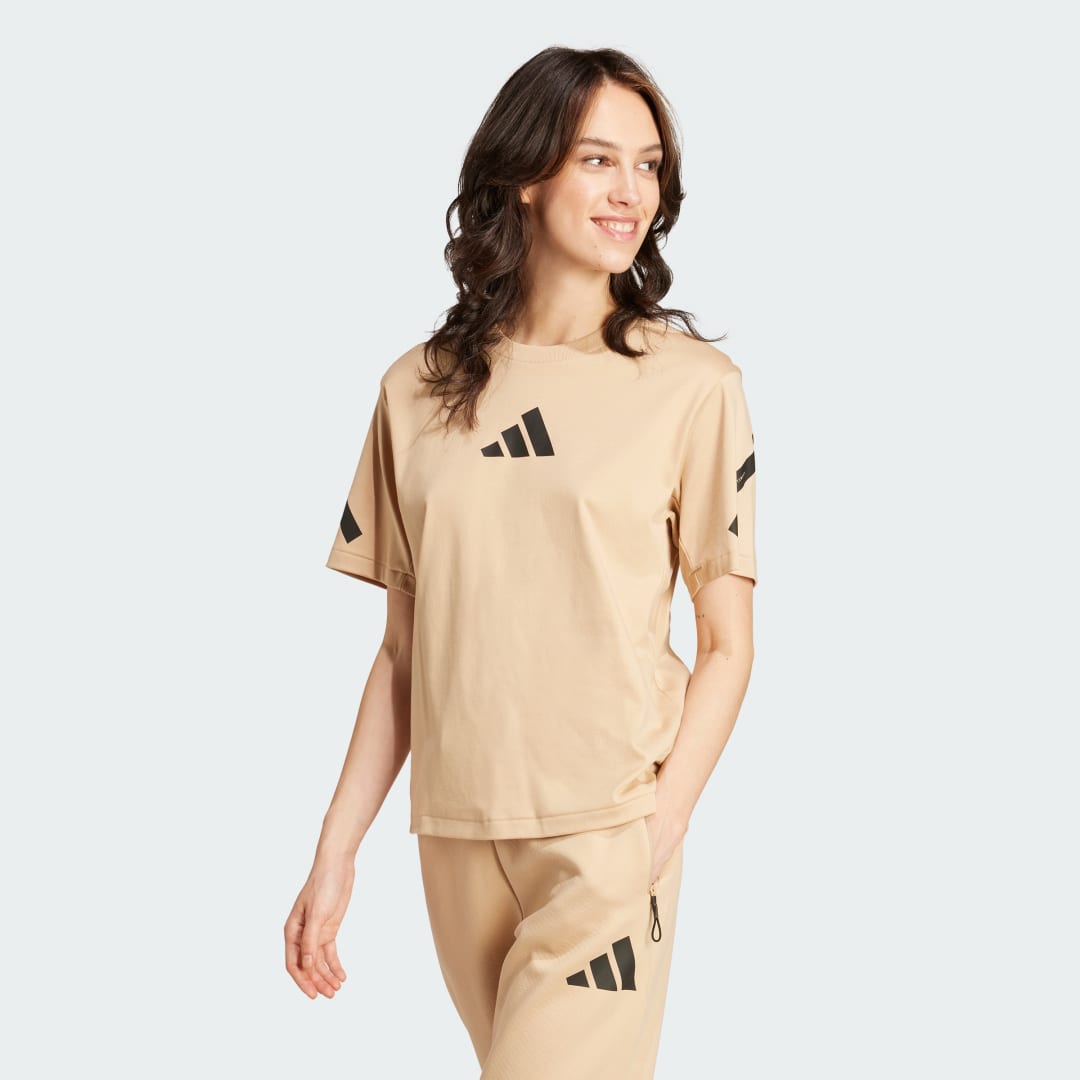 Тениска adidas Performance Z.N.E. T-Shirt Бежово | JD9591, 0