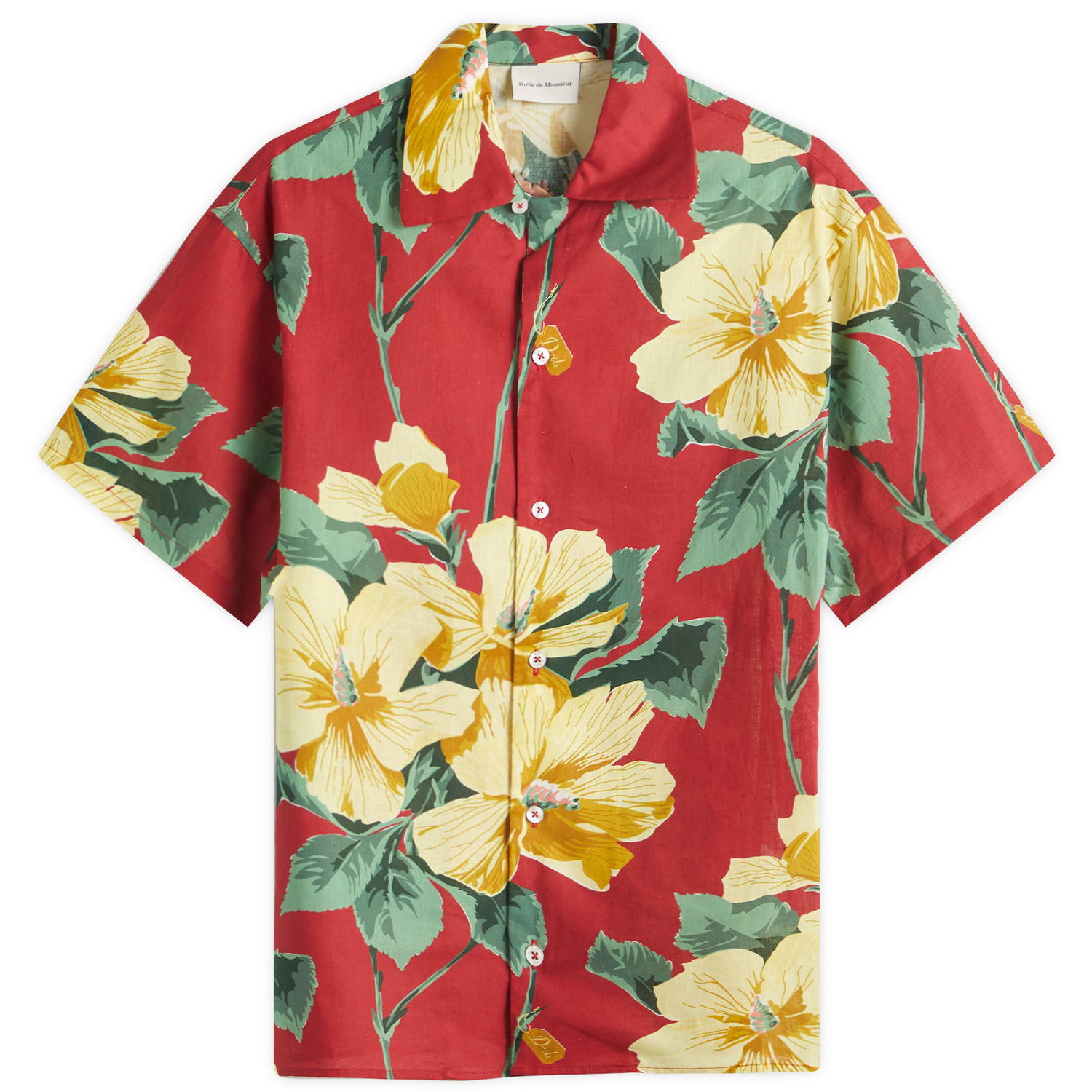 Риза Drôle de Monsieur Drole de Monsieur Luciano Floral Print Shirt Червено | G-SH202-LI005-RD, 1